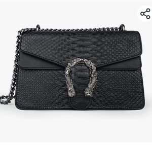 Snake print satchel bag